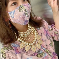 I SPARK  Mask(夏用マスク) I-24  息がしやすいマスク バタフライxonドットレース ピンク