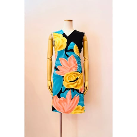 evavarro ダブル ワンショルダー ノースリーブ クロス ワンピース　T-1752 PETAL