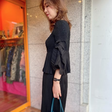 【XS〜3Lサイズ】プリーツセットアップ