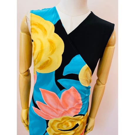 evavarro ダブル ワンショルダー ノースリーブ クロス ワンピース　T-1752 PETAL