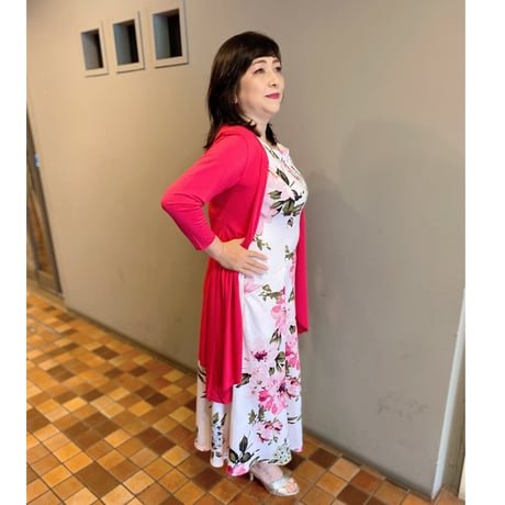 花柄ポケット付きノースリーブワンピース