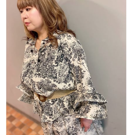 【S〜3Lサイズ】ジュイ柄ワイヤー入りシャツ