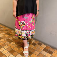 L〜3Lサイズ　パネルプリントウェストゴムスカート
