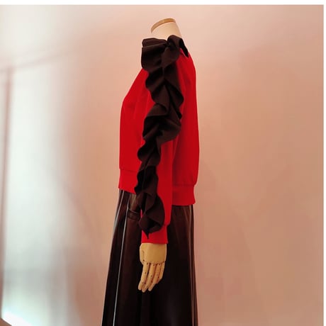 【XS〜Lサイズ】ショルダーフリルスウェット