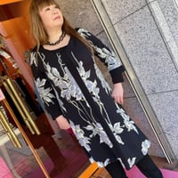 【23号以上】evavarro センターライン七分袖ワンピース　T-943