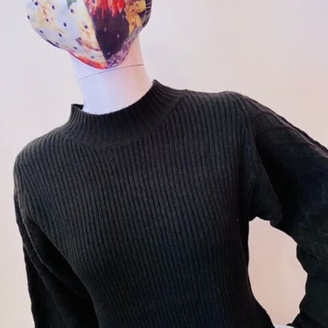 イタリアインポート　カシミアタッチ　バルーンスリーブニットワンピース　T-2095