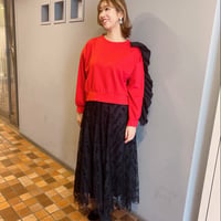 【XS〜Lサイズ】ショルダーフリルスウェット