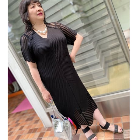 【XS〜3Lサイズ】切り替えプリーツワンピース