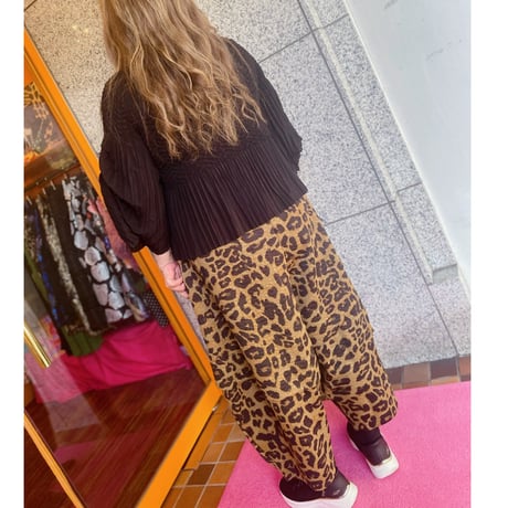 【S〜4Lサイズ】レオパードキルティングパンツ