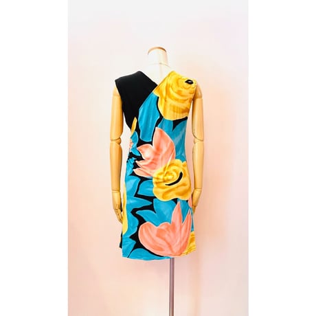 evavarro ダブル ワンショルダー ノースリーブ クロス ワンピース　T-1752 PETAL