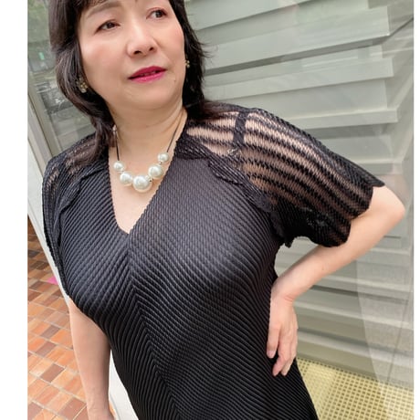 【XS〜3Lサイズ】切り替えプリーツワンピース