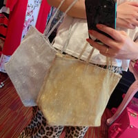 メタリックメッシュトートバッグ