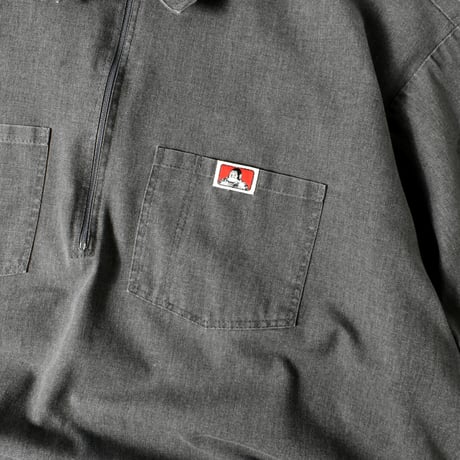 USED 90'S "BEN DAVIS" HALFZIP S/S SHIRT