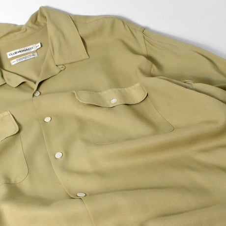 USED "CLUB MONACO" RAYON OPEN COLLAR SHIRT