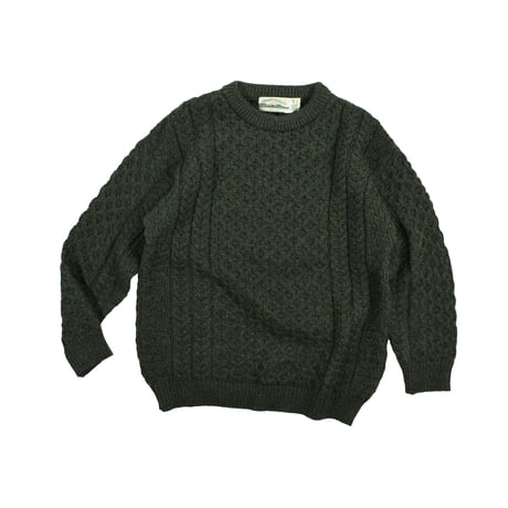 USED "ARAN CRAFTS" ARAN CREW NECK SWEATER