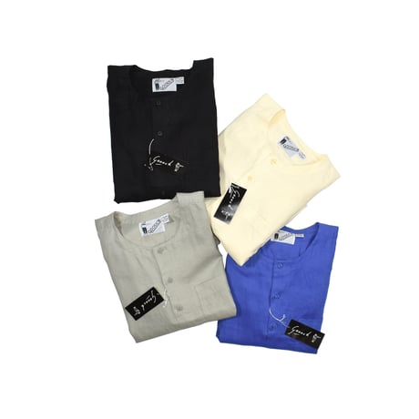 NOS "GOOUCH" NO-COLLAR LINEN SHIRT
