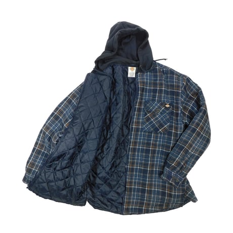 USED "DICKIES" HOODED ZIP UP FRANNEL SHIRT