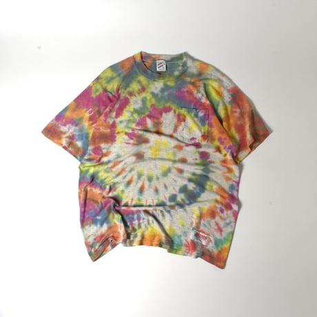 USED 90’S "JERZEES" TIE-DYE POCKET T-shirt