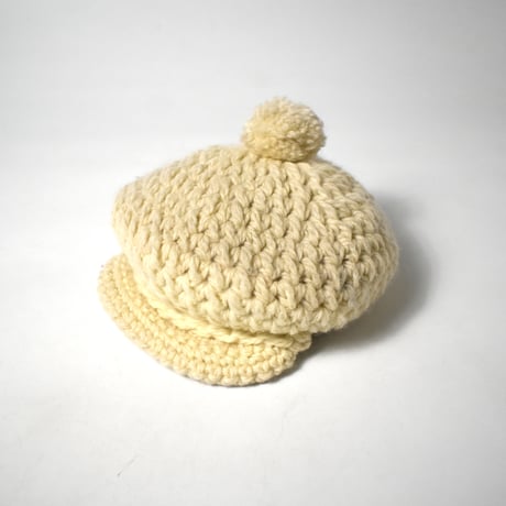 USED UNKNOWN WOOL HAND KNIT CASQUETTE