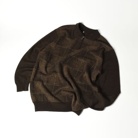 USED UNKNOWN HALF ZIP KNIT POLO SHIRT