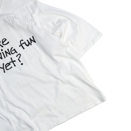 USED 90'S "ARE WE HAVING FUN YET" FOOTBALL T-shirt