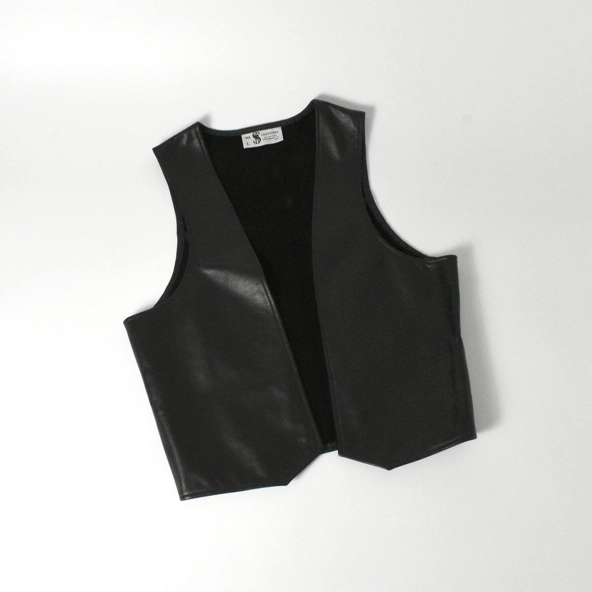 THEREDTHREAD S cow lace up vest black 黒