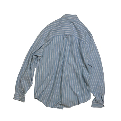 USED "BAND COLLAR" STRIPED SHIRT