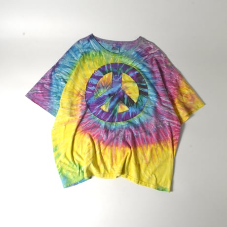 USED "PIECE MARK" WIDE BOX TIE-DYE T-shirt