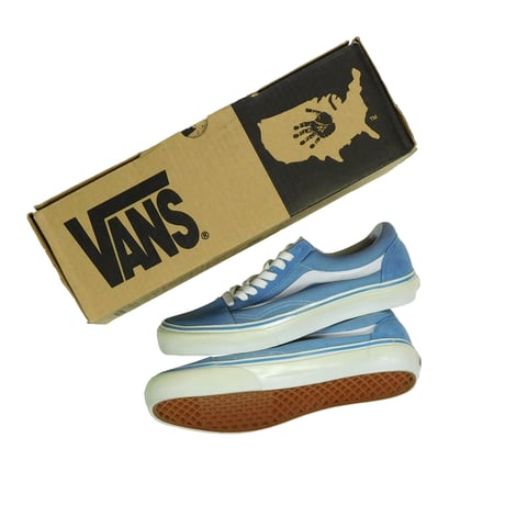 LATE 90'S DEAD STOCK VANS "OLD SKOOL" LIGHT BLUE / WHITE