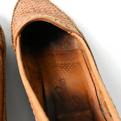 USED "GIORGIO BRUTINI" WOVEN LEATHER LOAFER