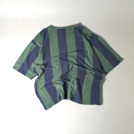 USED "WORLD ISLAND" STRIPE S/S T-shirt