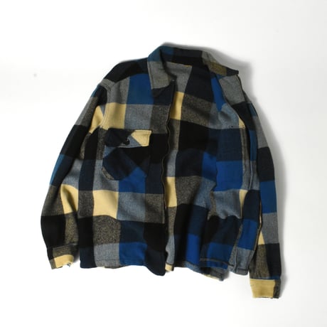 VINTAGE 50-60'S UNKNOWN ZIP UP WOOL SHIRT JACKET
