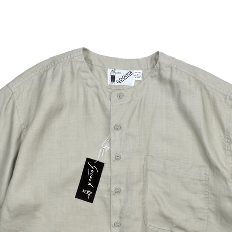 NOS "GOOUCH" NO-COLLAR LINEN SHIRT