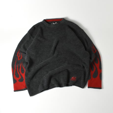USED "LOST" FIRE PATTERN KNIT SWEATER