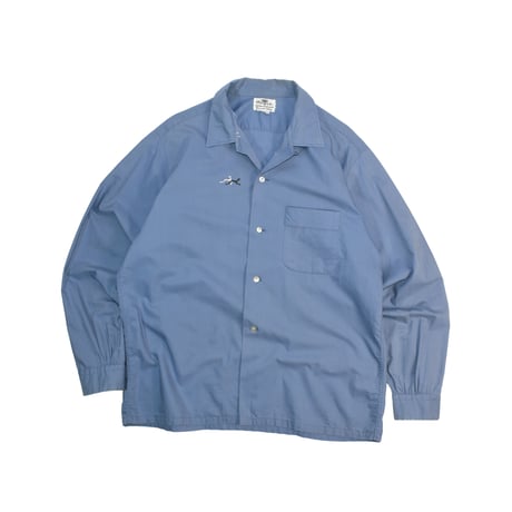 VINTAGE 60-70'S "NORGATE" OPEN COLLAR SHIRT
