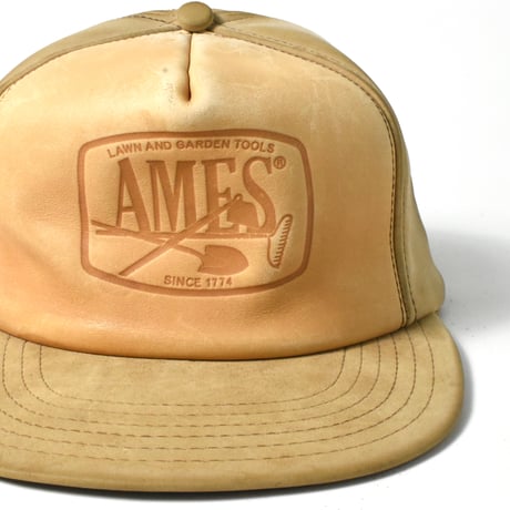 USED "AMES" LEATHER 5-PANNEL CAP