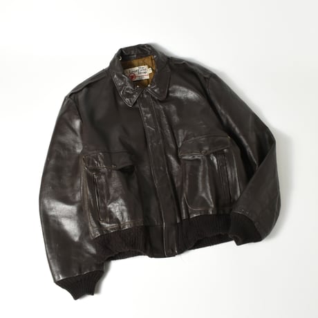 USED 70'S "THE LEATHER SHOP / BOMBIN BETTY" COW LEATHER JACKET