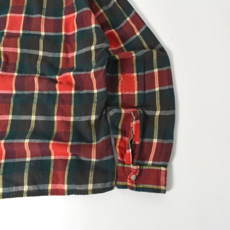 VINTAGE 60-70'S "MANHATTAN" COTTON FLANNEL OPEN COLLAR SHIRT