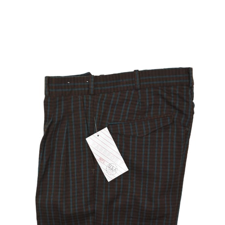 NOS "PASSPORT" PLAID 2-TUCK SLACKS