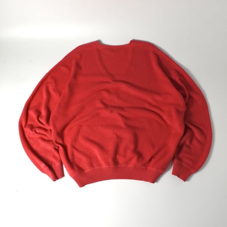 USED 90’S ”ST.CROIX KNIT" V-NECK COTTON KNIT