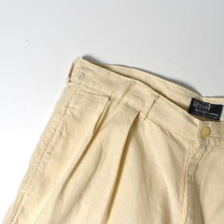 USED 90’S "POLO by RALPH LAUREN" LINEN 2-TUCK SHORTS