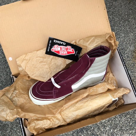LATE 90'S DEAD STOCK VANS "SK8-HI" MAROON / ICE GREY