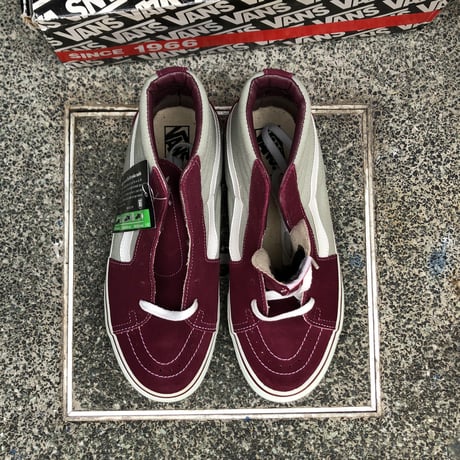 LATE 90'S DEAD STOCK VANS "SK8-HI" MAROON / ICE GREY