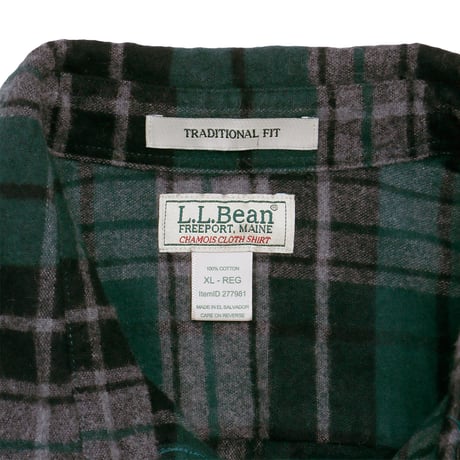 L.L.BEAN "CHAMOIS CLOTH" PLAID L/S SHIRT
