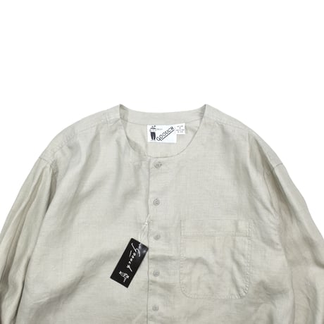 NOS "GOOUCH" NO-COLLAR LINEN SHIRT