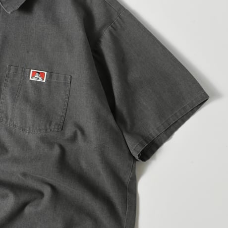 USED 90'S "BEN DAVIS" HALFZIP S/S SHIRT