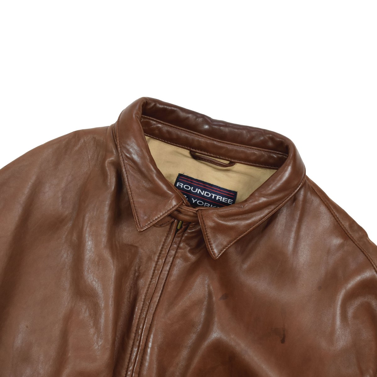 希少✨roundtree&yorke　2XL　レザージャケット　ヴィンテージ 90s ROUNDTREE & YORKE 
