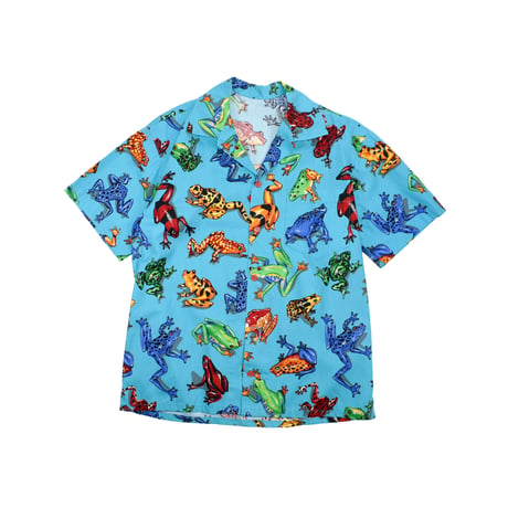 USED "UNKNOWN / FROG" OPEN COLLAR PATTERN SHIRT
