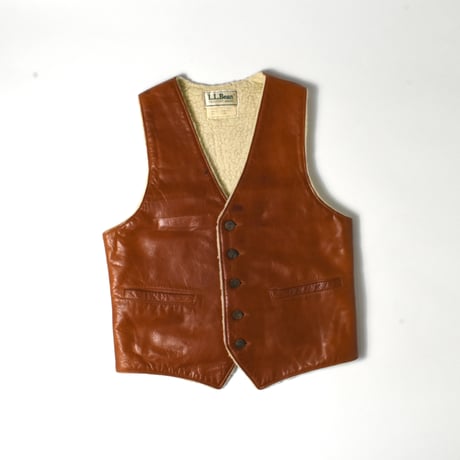 USED 80’S "L.L.BEAN" BOA LINER LEATHER VEST