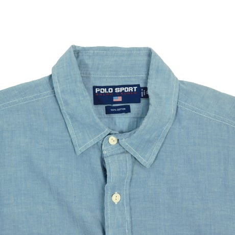 USED "POLO SPORT" COTTON CHAMBRAY SHIRT